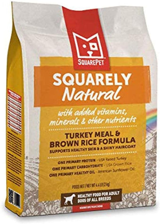 Squarely Natural Turkey Meal & Brown Rice Dry Dog Food 4.4lbs
