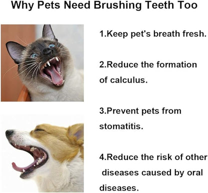 Small Dog Toothbrush, Extra Soft Cat Toothbrush Dental, Easy Teeth Cleaning Head, Pet Deep Clean Dense Brush, Safe and Effective Oral Care, Brush Away Bad Breath, Easy to Handle, 3 Pack