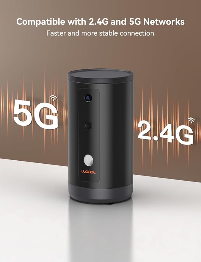 WOPET 300° Dog Camera with Treat Dispenser, [New 2024] 5G WiFi Pet Camera Treat Tossing for Cats and Dogs, 1080P HD with Night Vision, 2-Way Audio for Monitoring Your Pet on Phone app