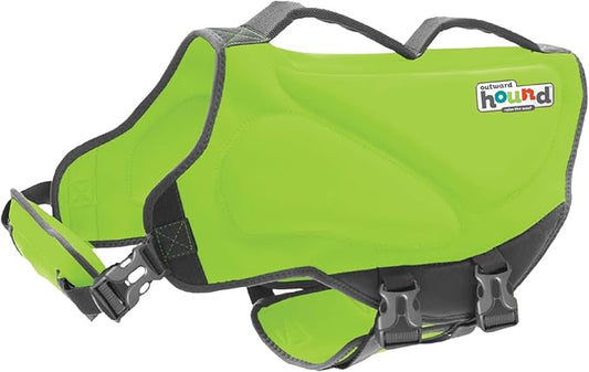 Outward Hound Dawson Swim Dog Life Jacket, Green, Large