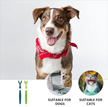 Mipcase 6pcs Dog Toothbrush, Triple Head Cat Toothbrush Cleaning Pet Dental Care Gentle dog tooth brushing kit for Dog Cat Teeth Cleaning