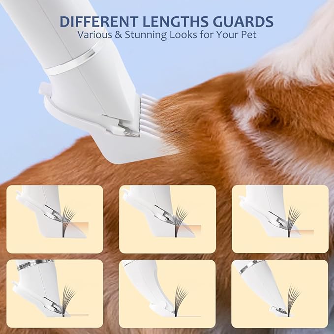 Dog Trimmer for Grooming,4 in 1 Dog Grooming Kit,Low Noise Electric Pet Hair Trimmer,Rechargeable Cordless Dog Paw Trimmer Nail Grinder Face Shaver for Small & Large Dog Cat Pet