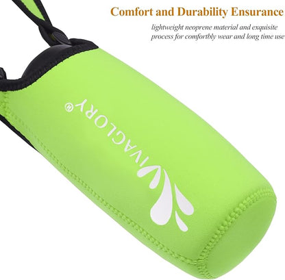 VIVAGLORY 25oz Stainless Steel Water Bottle & Neoprene Bottle Carrier Combo, Dog Drinking Bottles and Water Bottle Holder, Great for Hiking & Traveling with Pets