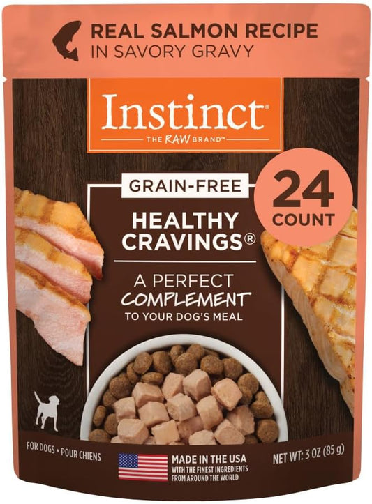 Nature's Variety Instinct Healthy Cravings Grain Free Real Salmon Recipe Natural Wet Dog Food Topper, 3 Ounce (Pack of 24)