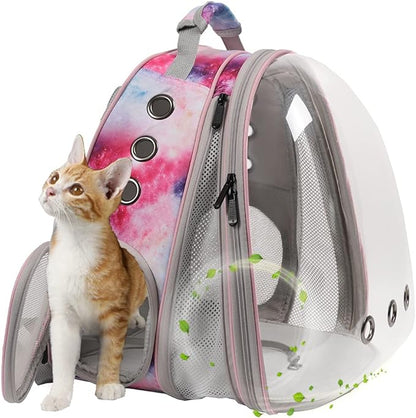 Front Expandable Cat Backpack Carrier, Fit up to 20 lbs, Space Capsule Astronaut Bubble Window Backpack for Large Fat Cat and Small Puppy