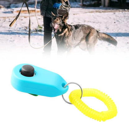 Zerodis Pet Dog Training Clicker with Wrist Bands Strap Assorted Color Dog Positive Behavior Rein Forcer for Pets All Ages Puppy and Adult Dogs Built in Poop Bag Dispenser Easily Carrying