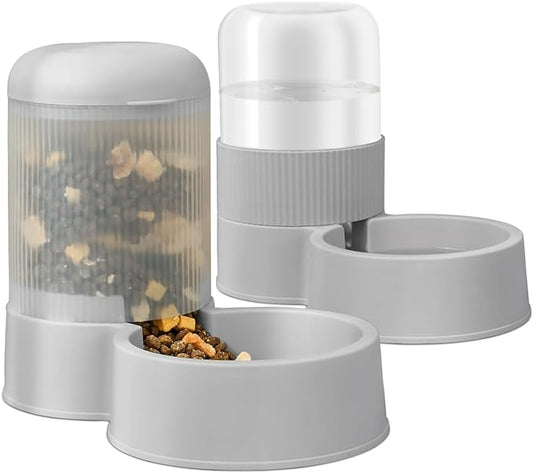 Gravity Cat Feeder with 2.8L Capacity, BPA Free, Eco-Friendly, Food Grade Materials, Big Mouth Design, Siphon Device for Water Dispenser