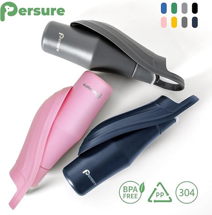 Dog Water Bottle, Portable Dog Water Bottle Dispenser - 27 OZ Stainless Steel Leak-Proof Water Bottle for Dogs On The Go, Perfect for Travel, Walking, Hiking and Outdoor Activities, Pink