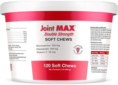 Double Strength Soft Chews for Dogs - Vitamins, Minerals, Antioxidants - Glucosamine, Chondroitin - Beef Flavor - Maximum Joint Health Supplement - 120 Chews