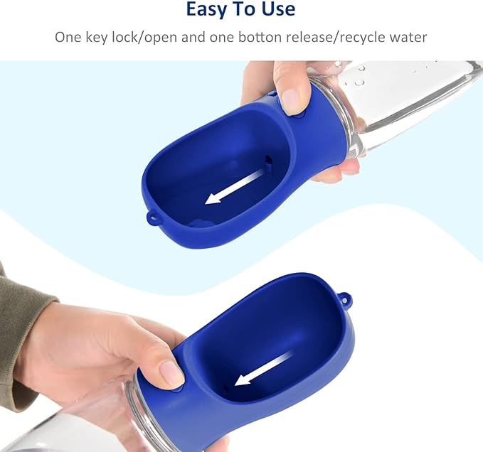 WePet Portable Dog Water Bottle with Food Container, 19 OZ + 6 OZ, Leak Proof Puppy Water Dispenser with Drinking Feeder for Pets Outdoor Walking, Hiking, Travel, Food Grade Plastic