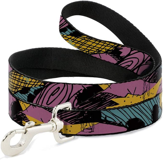 Dog Leash Nightmare Before Christmas Sally Dress Patchwork 4 Feet Long 1.5 Inch Wide