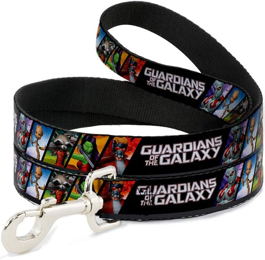 Buckle-Down Dog Leash Guardians of The Galaxy 5 Character Pose Blocks 6 Feet Long 1.5 Inch Wide, Multicolor, DL-6FT-WMC127-W