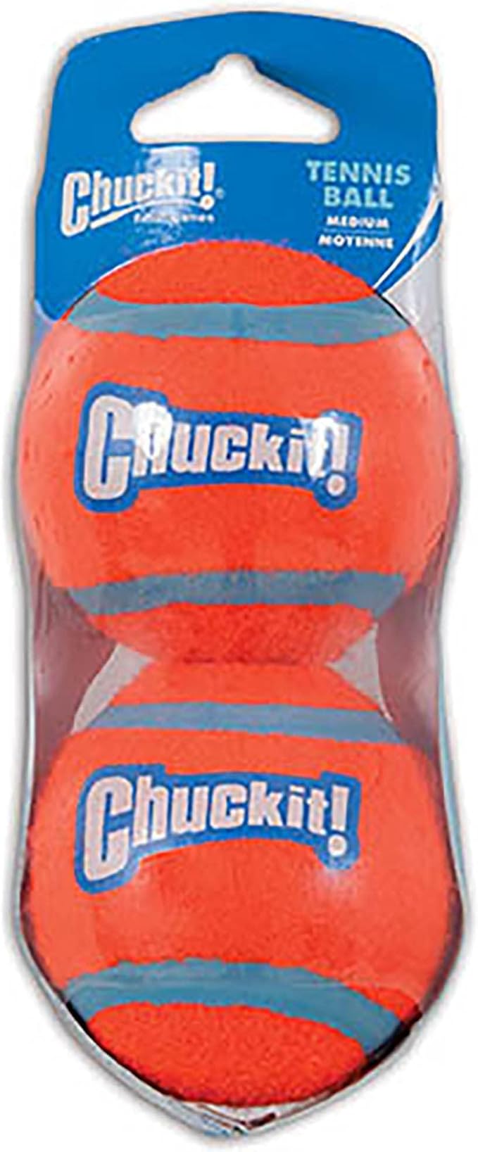 Chuckit Dog Tennis Ball Dog Toy, Large (3 Inch Diameter) for dogs 60-100 lbs, Pack of 2