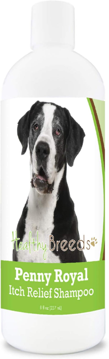 Healthy Breeds Great Dane Penny Royal Itch Relief Shampoo - Stop The Scratching & Relieve The Itch with Essential Oils of Eucalyptus & Cedarwood - Mint Scent - 8 oz