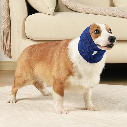 Pack x2 Dog Snood Ear Wraps for Anxiety Relief Ear Protection for Winters Dog Ear Muffs for Noise Protection Dog Calming Ear Cover No Flap Ear Wrap Neck and Ear Warmer Dog Accessories Dog Grooming