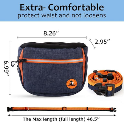 Hands Free Dog Leash Waist Leash for Dog Walking Bungee Leash Dog Running Belt for Medium & Large Dogs, 20-70 lbs Fanny Pack for Walker Hiking Jogging…