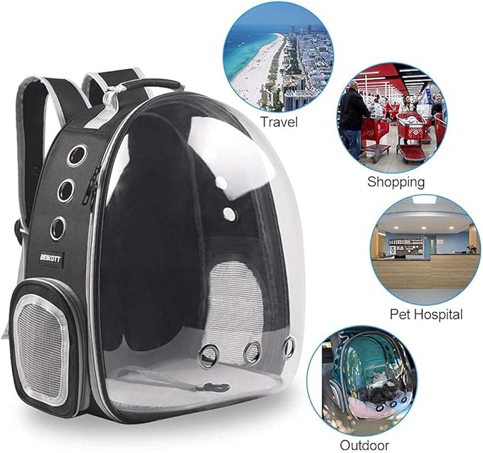 Cat Backpack Carriers Bag, Dog Backpack, Pet Bubble for Small Cats Puppies Dogs Bunny, Airline-Approved Ventilate Transparent Capsule Travel, Hiking and Outdoor Use