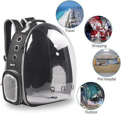 Cat Backpack Carriers Bag, Dog Backpack, Pet Bubble for Small Cats Puppies Dogs Bunny, Airline-Approved Ventilate Transparent Capsule Travel, Hiking and Outdoor Use