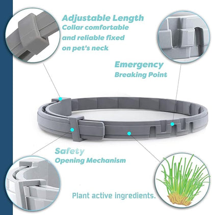 Flea and Tick Collar for Large Dog, Prevention and Control of Pests on Dogs, Safe Natural Ingredients Protection, Waterproof, Free Flea Drop and Comb, 27.5 inch, 2-Pack