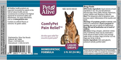 PetAlive ComfyPet Pain Relief - Natural Homeopathic Formula for Minor Aches and Pains in Dogs and Cats - Temporarily Reduces Minor Discomfort in The Muscles and Joints - 59 mL