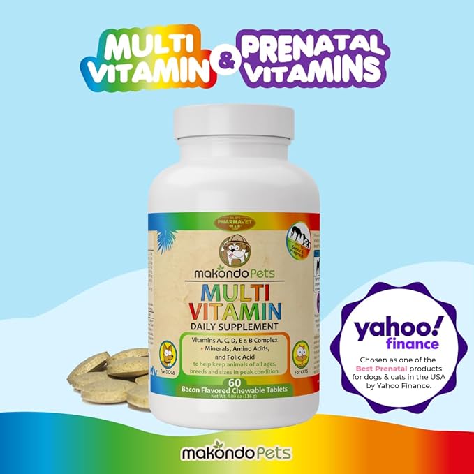 Prenatal Dog Vitamins – Multivitamin for Dogs and Cats with Folic Acid, Minerals and Amino Acids. Ideal for Pregnant, Breast Feeding and Newborn Pets – Senior Dog Supplement, Complete Puppy Vitamins.