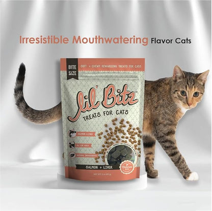 Lil' Bitz training Treats for Cats (1 Pack, All Cat Sizes - Salmon & Liver)