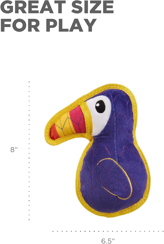 Outward Hound Xtreme Seamz Toucan Squeaky Durable Dog Toy