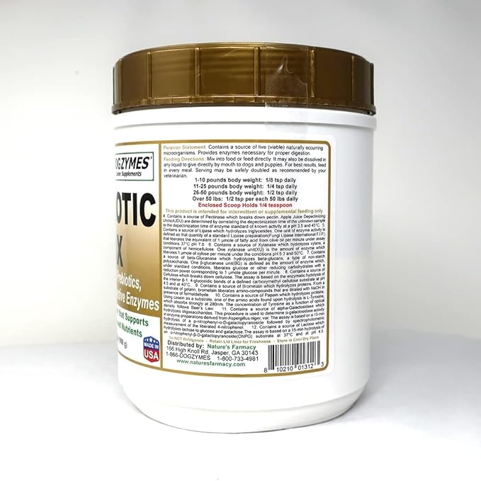 Dogzymes Probiotic Max -10 billion CFU's Probiotics, Prebiotics, Digestive Enzymes (2 pound)
