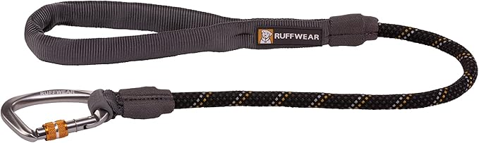 Ruffwear, Knot-a-Long Dog Leash, 30-inch Short Rope Lead, Obsidian Black