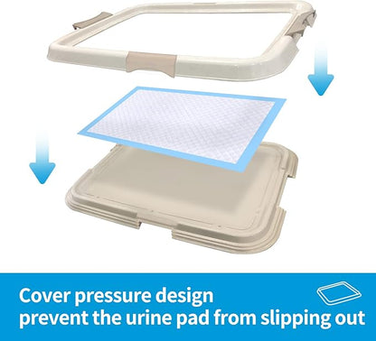 PAWISE Puppy Pads/Dog Pads Holder,Pee Pad Holder,Puppy Pad Holder,Dog Potty Tray for Dog Training for Puppies,Dogs & Cats 23.6 x 23.6 inch