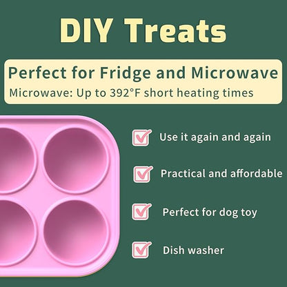 Dog Toy, Dogs Toys to Keep Them Busy, Medium Large Dogs Frozen Treat Toy Holder Treat Dispensing Refillable Homemade Freezable Dog Food, Fillable Rubber Dog Toys