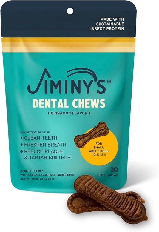 Jiminy's Dental Chews for Dogs, Cinnamon, Small, 20ct (Pack of 6)
