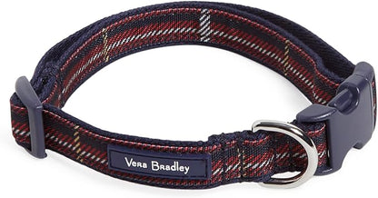 Vera Bradley Women's Recycled Lighten Up Water-repellent Adjustable Pet Collar, Tartan Plaid, Small