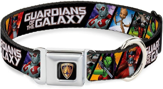 Buckle-Down DC-WMC127-L Seatbelt Dog Collar, Large, Guardians of The Galaxy: Drax-Gamora-Groot-Rocket Raccoon-Star-Lord