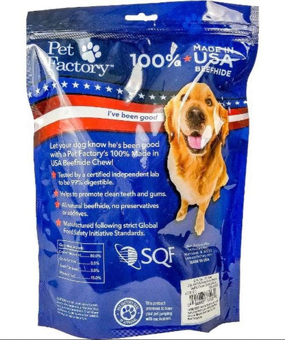 Pet Factory 100% Made in USA Beefhide 6" Braided Sticks Dog Chew Treats - Beef & Chicken Flavor, 6 Count/1 Pack