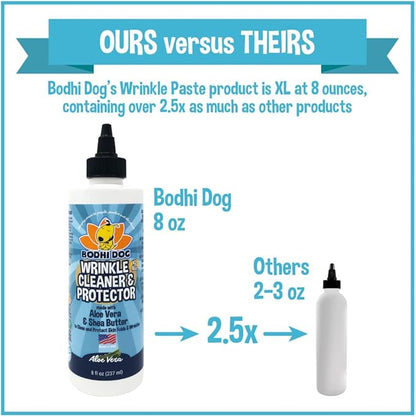Bodhi Dog Wrinkle Cleaner and Protector | Extra Large 8oz | Soother & Protect Wrinkles & Skin | Stain Remover & Anti Itch for Bulldogs & Pugs | Made in The USA