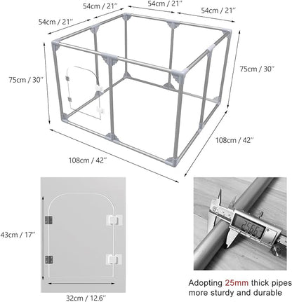 Acrylic Dog Playpen Dog Playpen Indoor Puppy Pen Pets Fence Puppies Cage 8 Panels for Puppies Dog Play Pens for Dogs Indoor