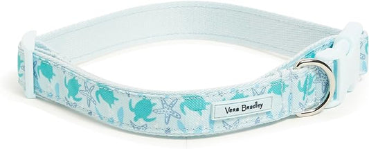 Vera Bradley Women's Recycled Lighten Up Water-repellent Adjustable Pet Collar, Tiny Turtle Dream, Large