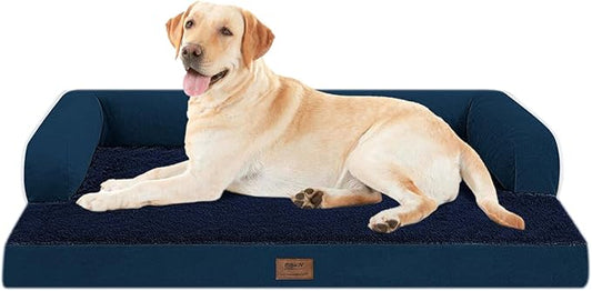 Large Dog Bed Orthopedic Washable - Waterproof with Removable Cover - Memory Foam - Beds Bolster Pet - Couch Sofa - XXL Large Big Dogs