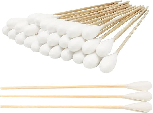 AnimoGoods™ 6 Inch Long Cotton Swabs for Dog Grooming - Eco-Friendly Q-Tips for Cats and Dogs - Dog Ear Cleaning Swabs - 100% Organic Bamboo and Cotton - 100pcs