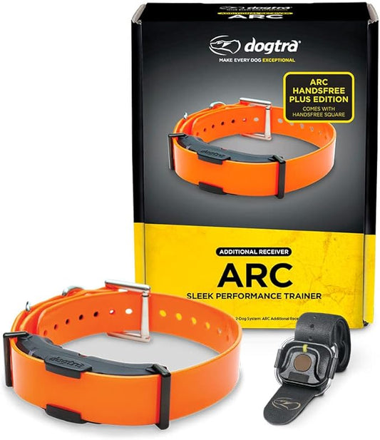 Dogtra ARC HANDSFREE PLUS ADDITIONAL RECEIVER Remote Dog Training E-Collar with HANDSFREE SQUARE for Discreet and Precise Control Slim Ergonomic Rechargeable 3/4-Mile Range