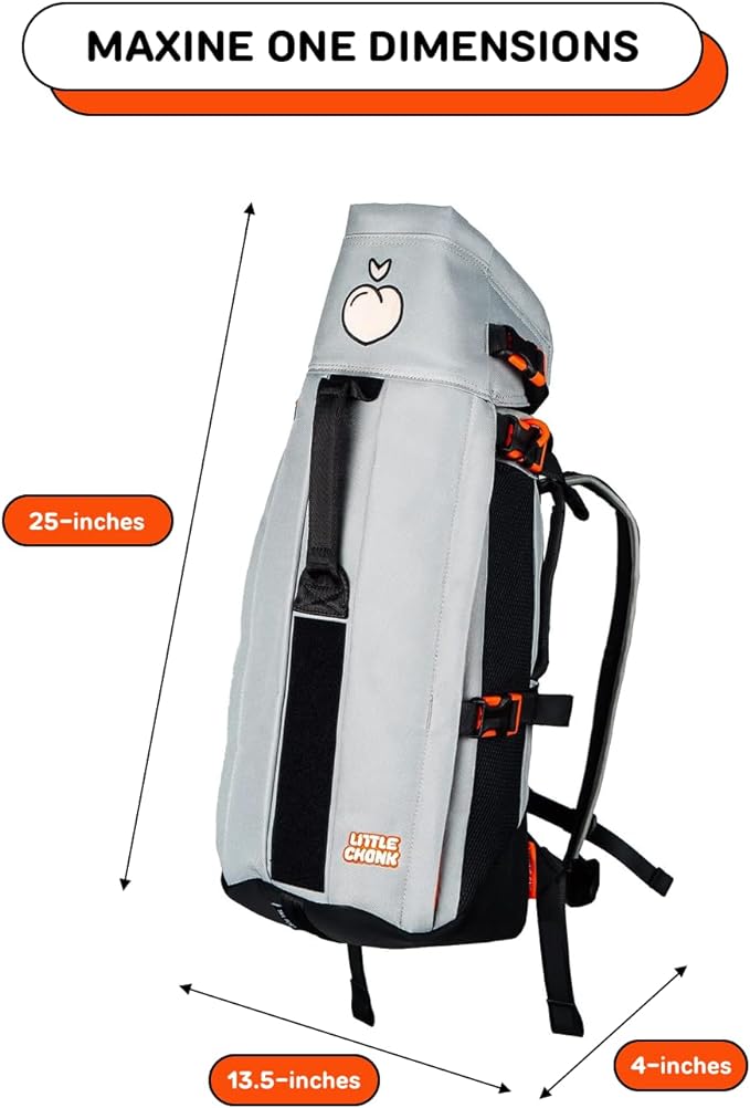 The Maxine One Dog Backpack Carrier by LITTLE CHONK | Adjustable Front Facing Bag for Travel or Hiking | Made for Pets Up to 50 lbs | Medium, Chonkcrete Gray