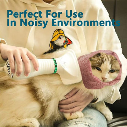 Quiet Ears for Dogs, No Flap Ear Wraps for Anxiety Relief& Calming Dogs, Dog Snood for Noise Protection Grooming, Neck and Ear Warm Ear Muffs for Cats&Dogs,Pink L