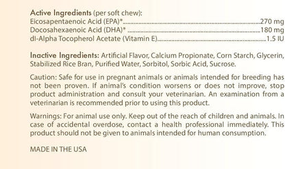 Healthy Breeds Russian Toy Terrier Omega HP Fatty Acid Skin and Coat Support Soft Chews 60 Count