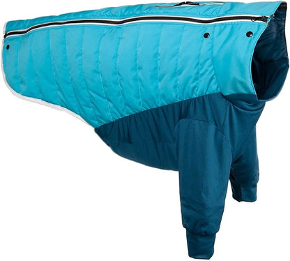 Furhaven Water-Repellent XL Dog Coat, Washable w/ Leash Access & Stretch Fabric - Pro-Fit Active Jacket - Aquamarine, Extra Large