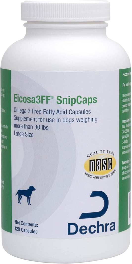 SnipCaps Omega 3 Free Fatty Acid Capsules for Dogs - Large, 120 ct