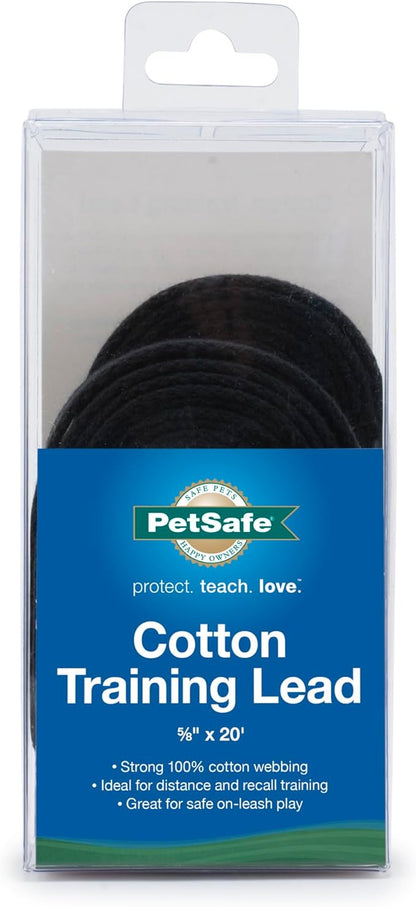 PetSafe Cotton Training Lead, 5/8" x 20', Black, Model:CTLD-5/8-X-20