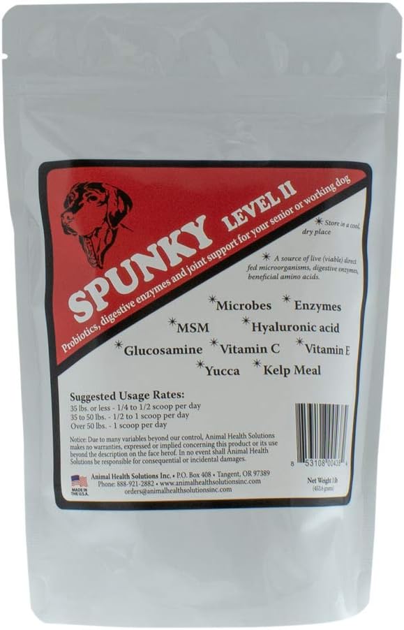 Animal Health Solutions - Spunky Level II, Joint Aid that Helps Digestion for Any Dog (1 pound)