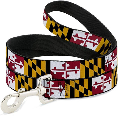 Buckle-Down Dog Leash Maryland Flags 6 Feet Long 1.5 Inch Wide