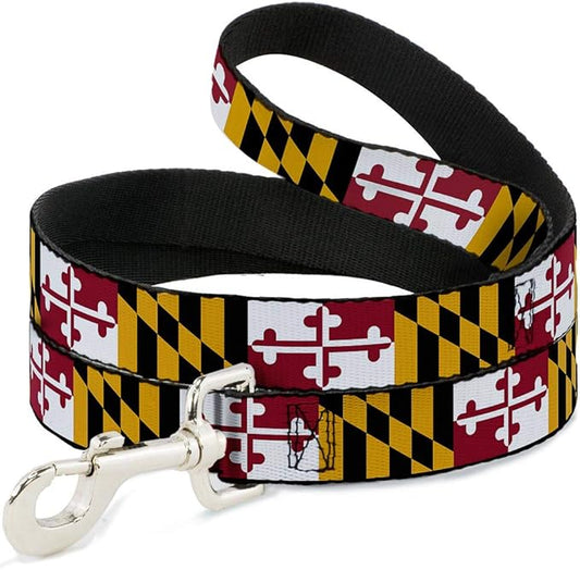 Buckle-Down Dog Leash Maryland Flags 6 Feet Long 1.5 Inch Wide